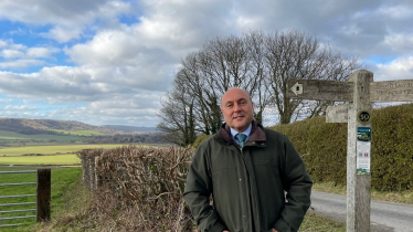 Andrew Griffith MP on South Downs near Amberley 